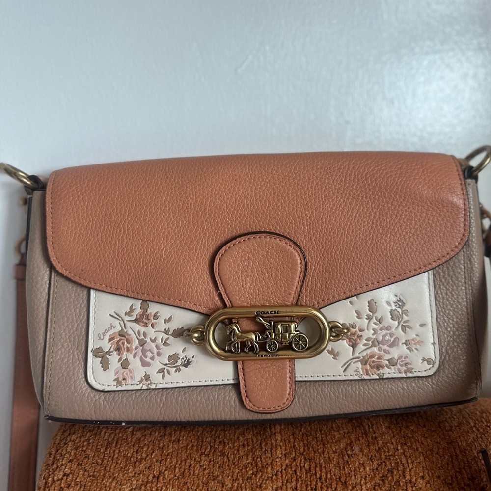 RARE Coach colorblock floral Jade crossbody - Picture 2 of 16